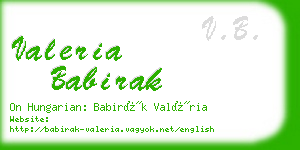 valeria babirak business card